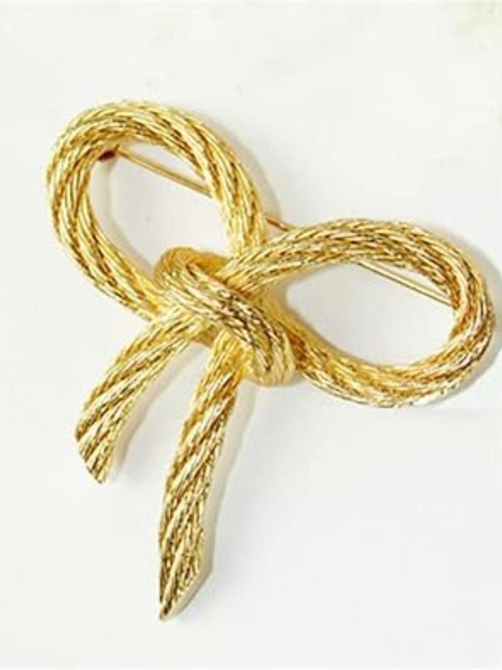 NEW Elegant Gold Color Bow Tie Brooch Lapel Pin Simple Dressy Mothers Day